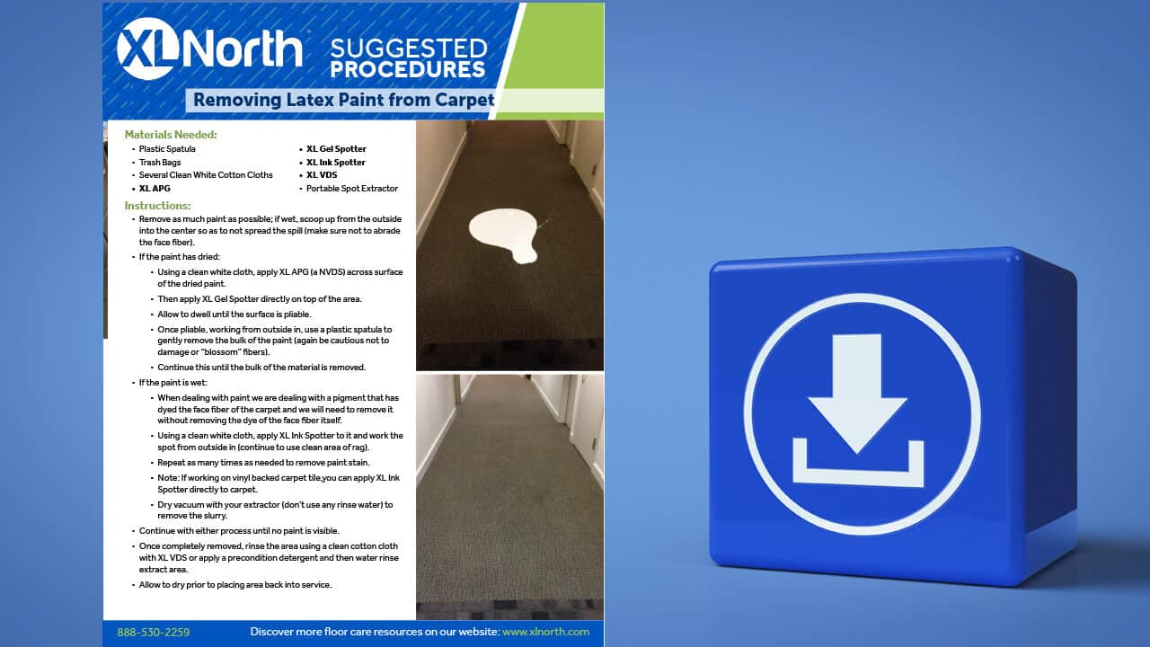 XL North Suggested Procedures: Remove Latex Paint from Carpet
