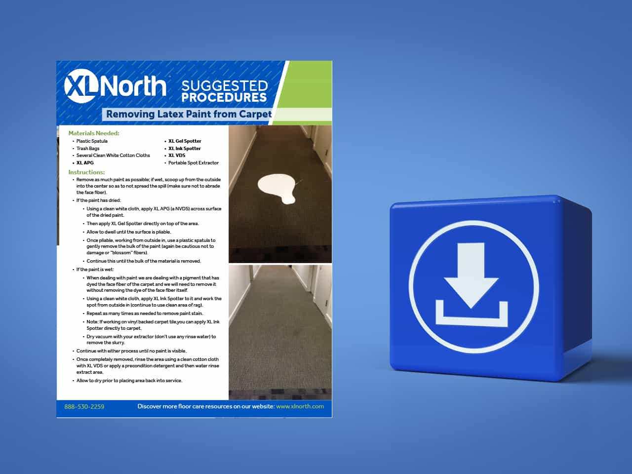 XL North Suggested Procedures: Remove Latex Paint from Carpet